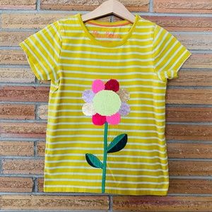 Mini Boden sequin flippy striped shirt 7-8